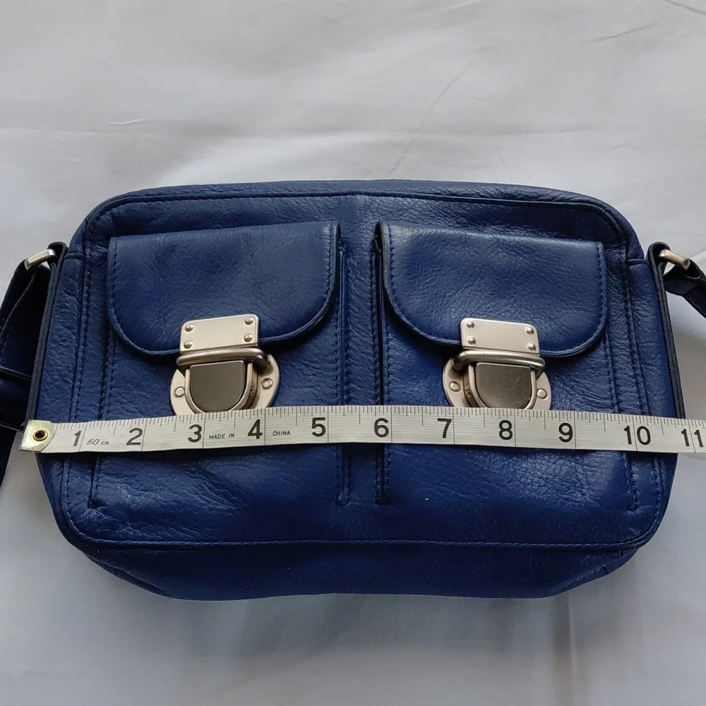 Fossil Navy Leather Crossbody Bag